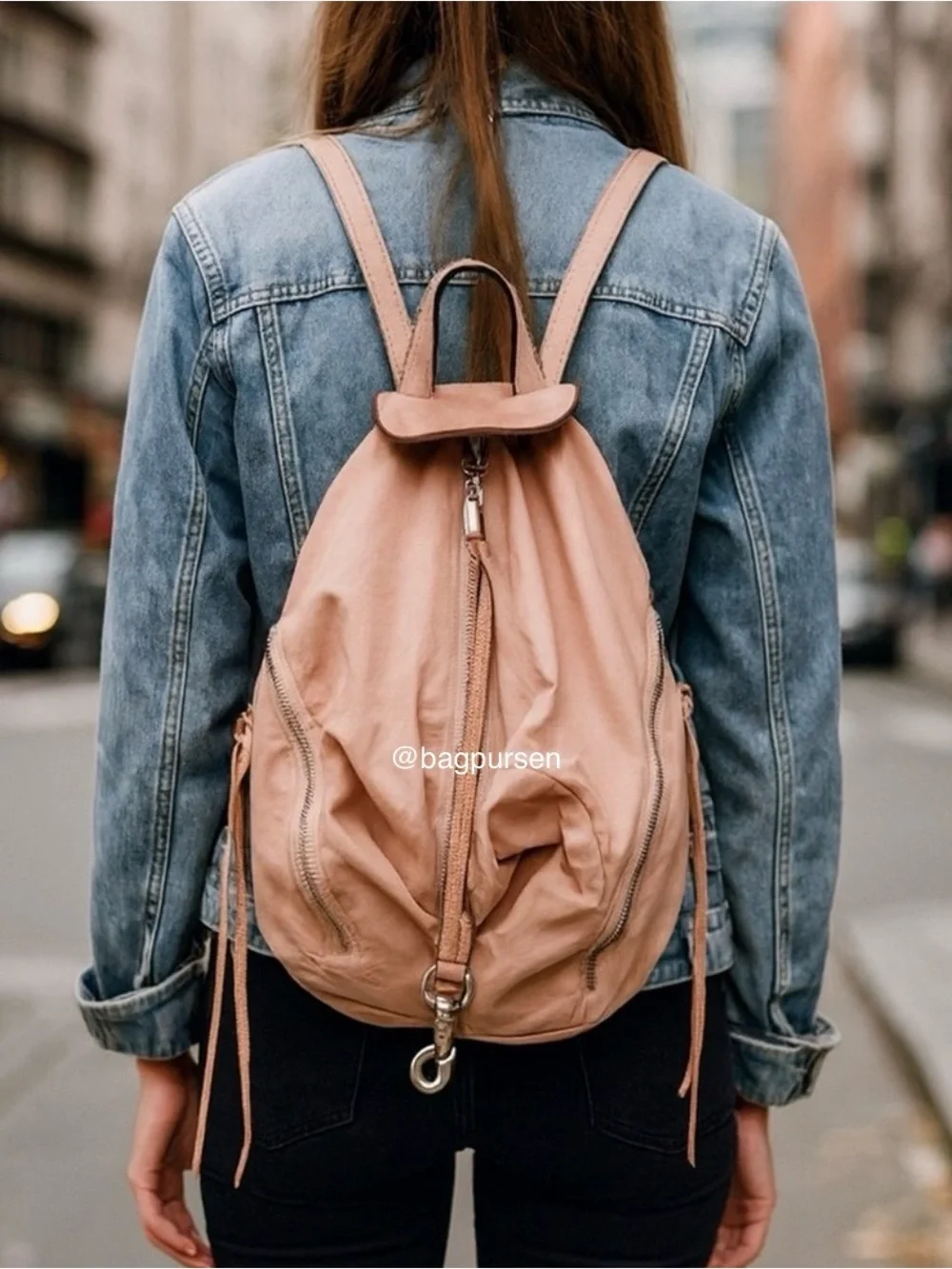 Rebecca Minkoff “Julian” Blush Pink Nylon Convertible Backpack Hobo carryall